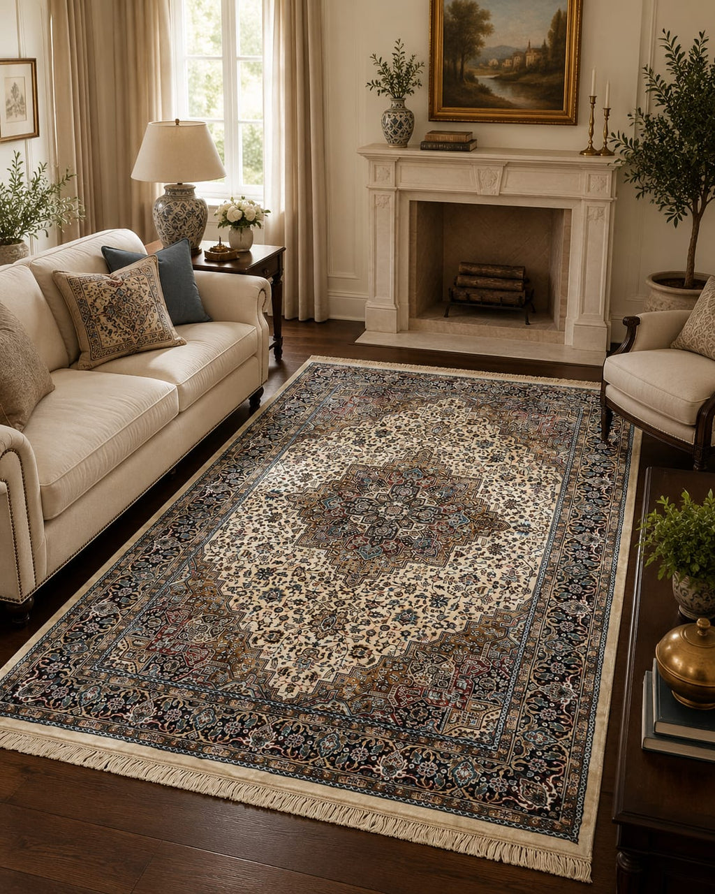 Burgundy – Persian Panel Garden Carpets & Rugs