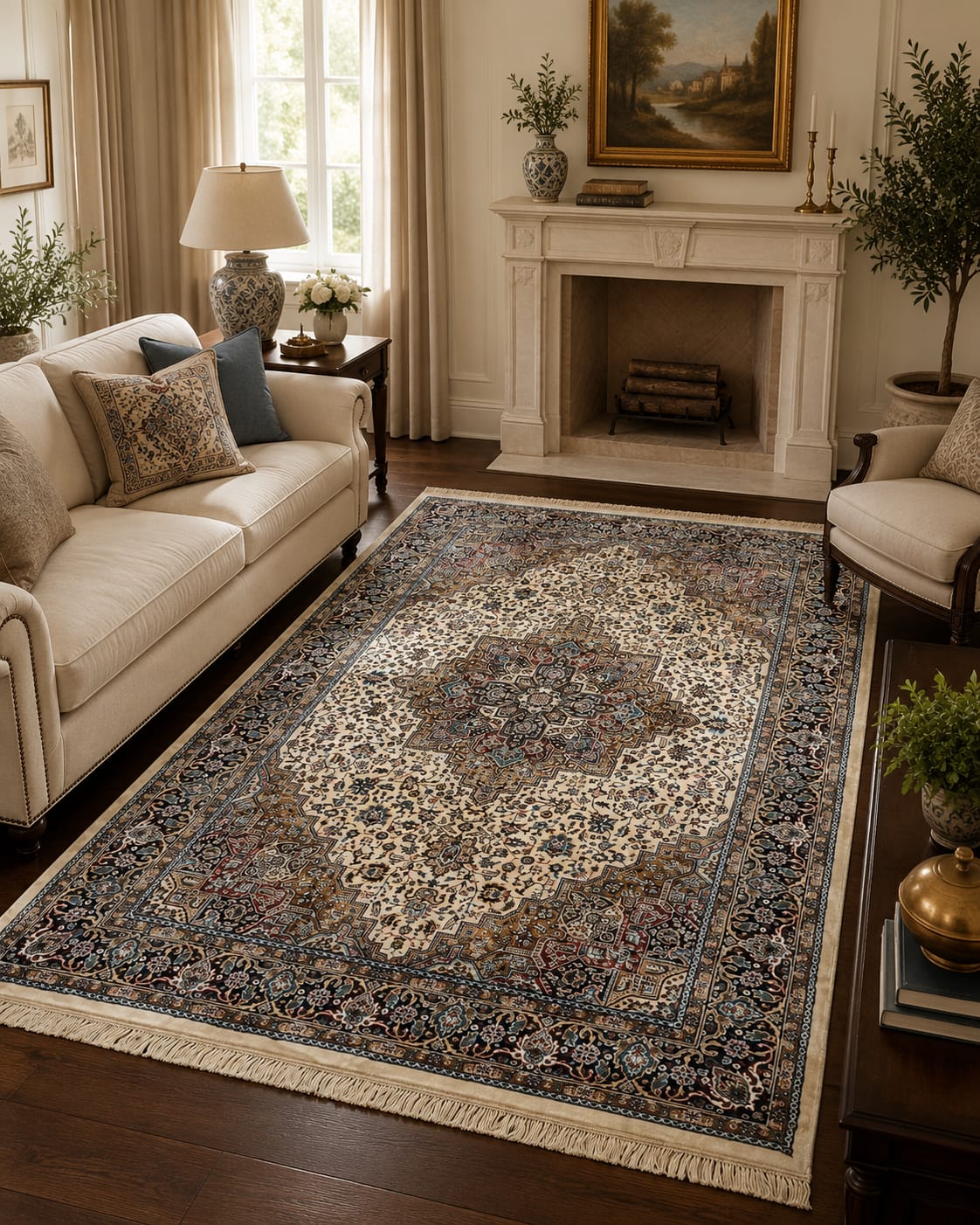 Burgundy – Persian Panel Garden Carpets & Rugs