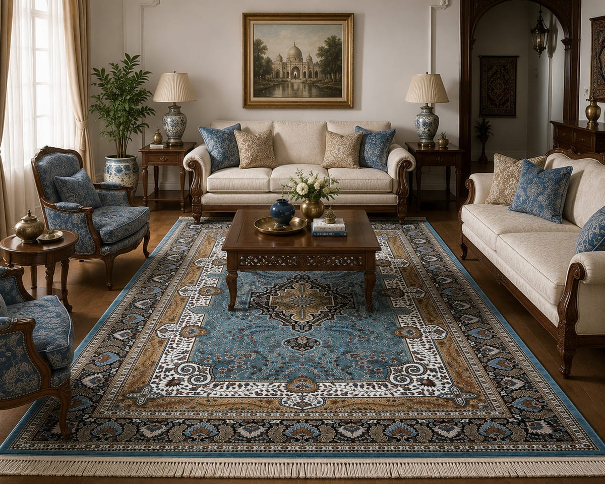 Cream – Persian Panel Garden Rug