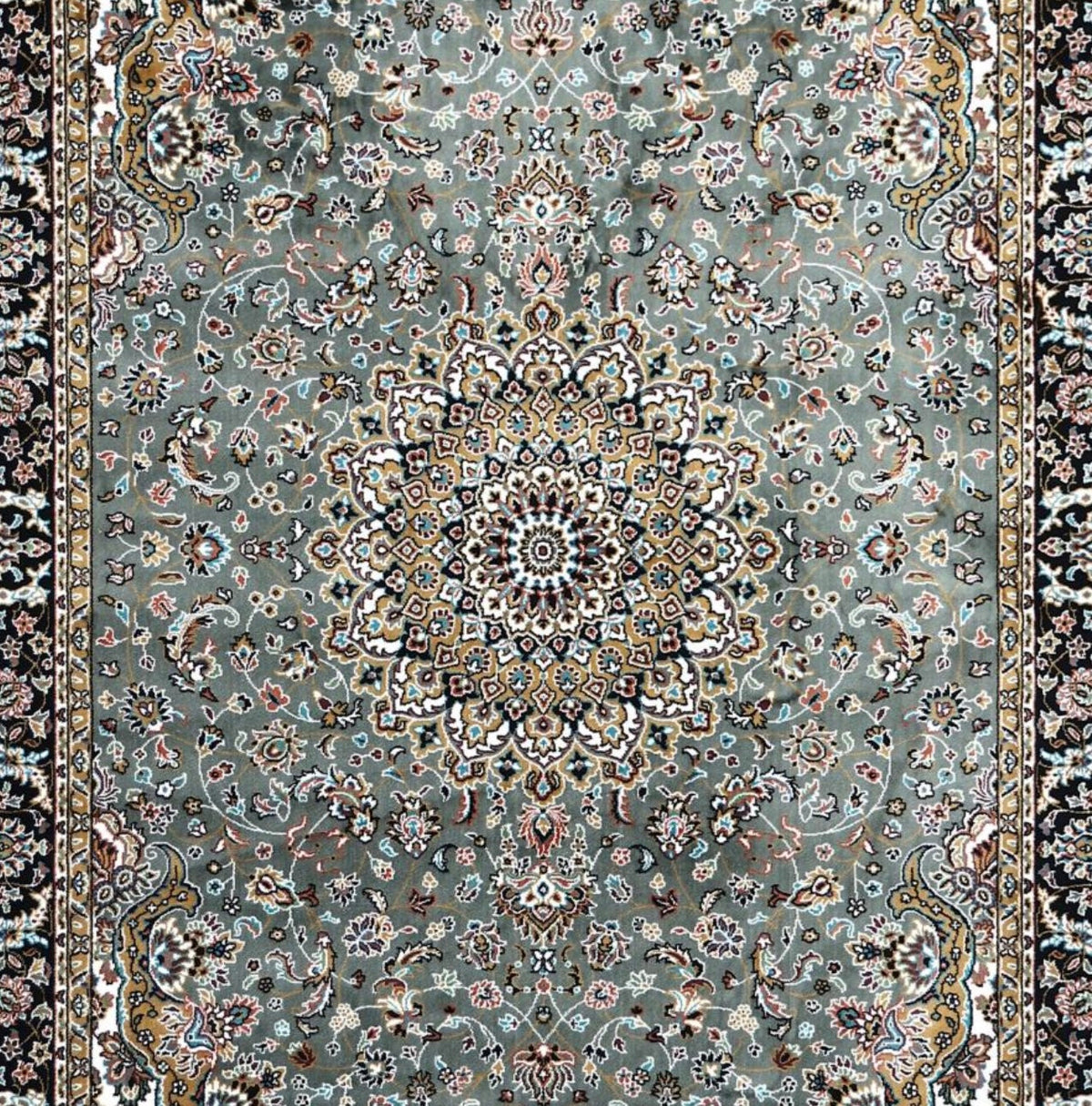 Grey Black Traditional Persian Carpet & Rugs