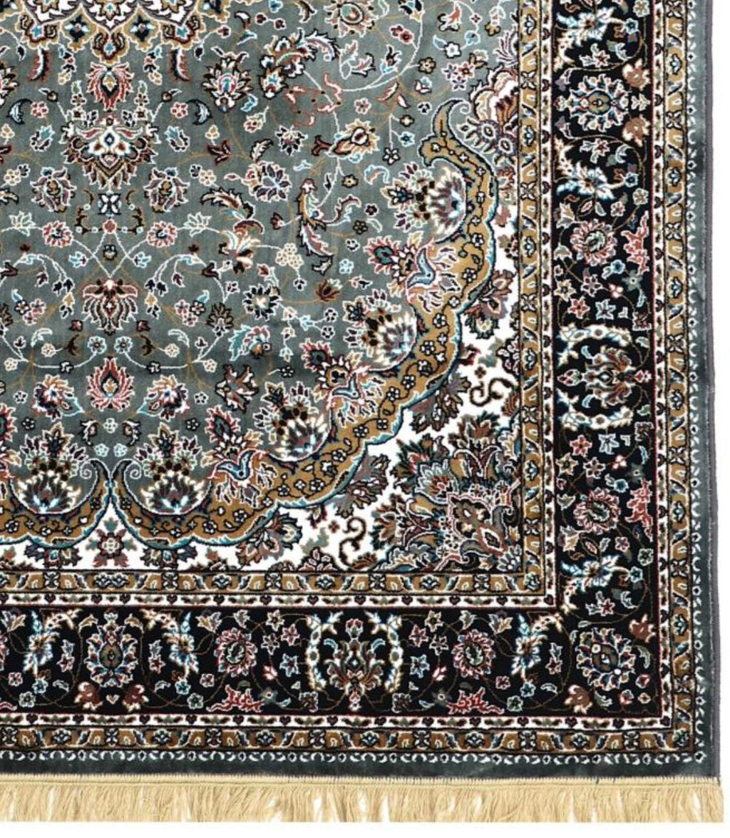 Grey Black Traditional Persian Carpet & Rugs