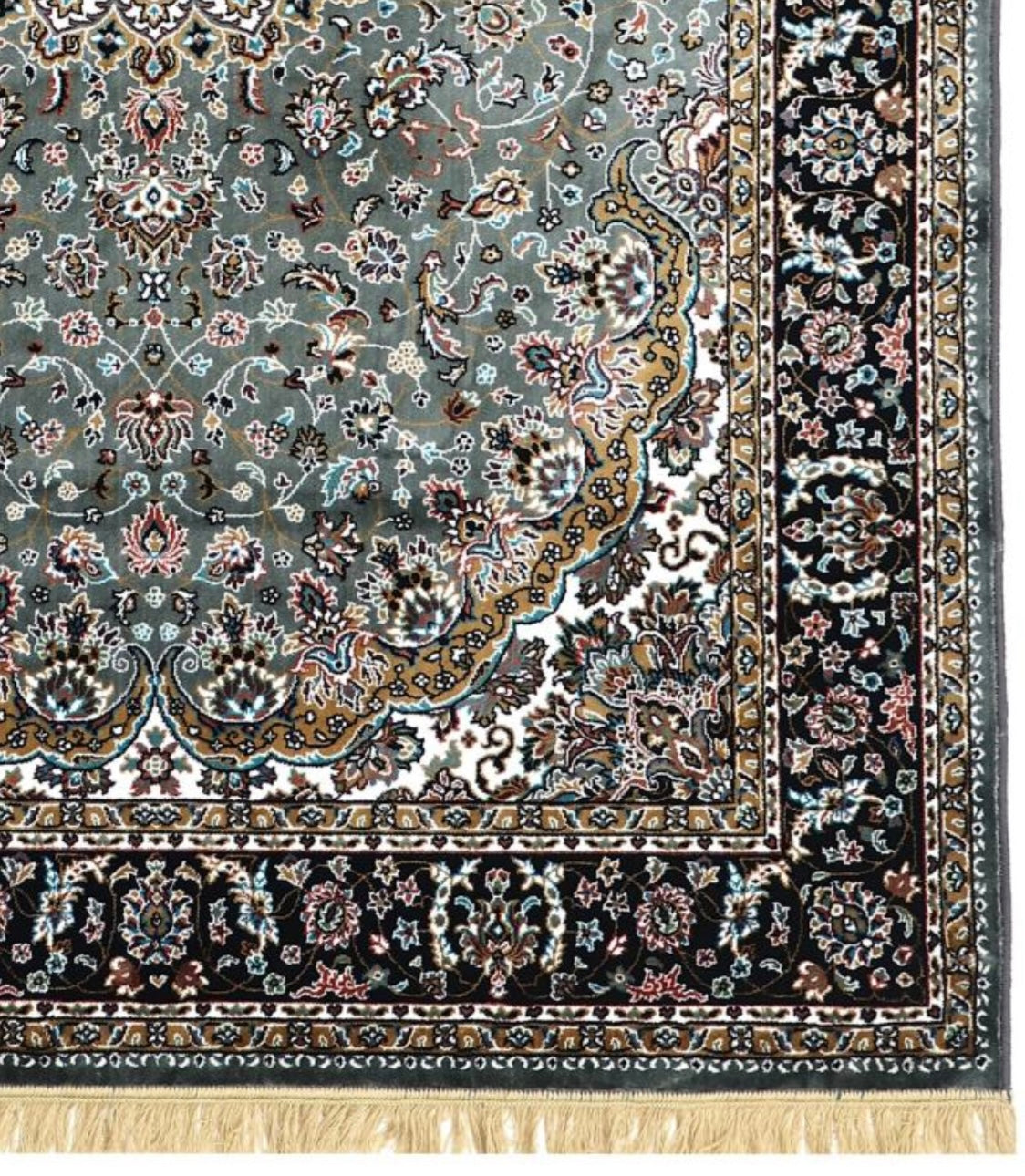 Grey Black Traditional Persian Carpet & Rugs