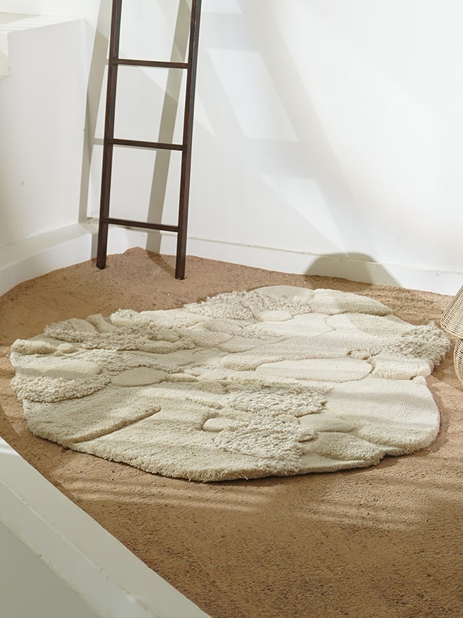 Tokyo Pop Irregular Shaped New Zealand Wool High Low Rug