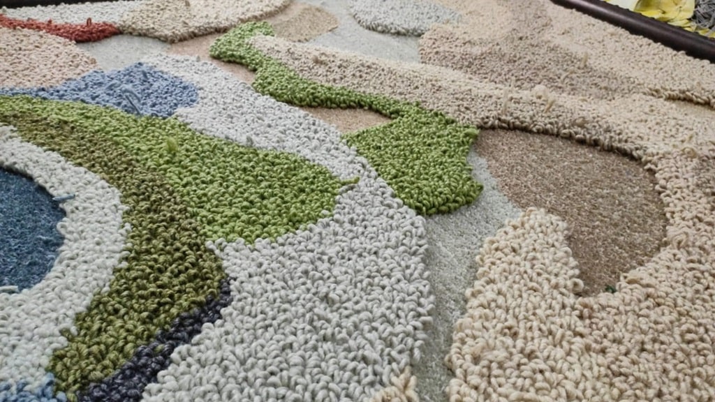 Fresco Form Forest Green Irregular Handmade Rug
