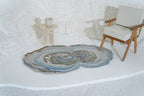 Blue Irregular Designer Wool Hand Tufted Rug