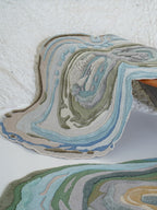 Blue Irregular Designer Wool Hand Tufted Rug