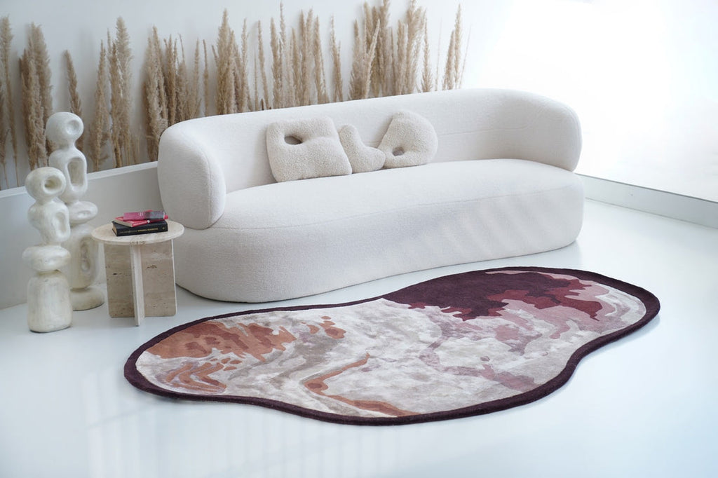 Rust New Zealand Wool Irregular Handmade Rug