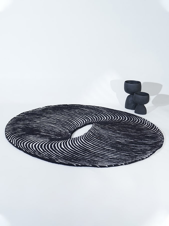 Cosmic Ring 2.0 Irregular Designer Wool Hand Tufted Rug