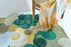 Green Vortex Irregular Handmade Rug