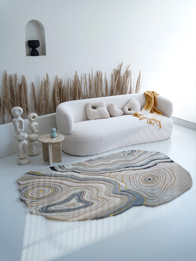 Pebbles Irregular Shaped New Zealand Wool Rug