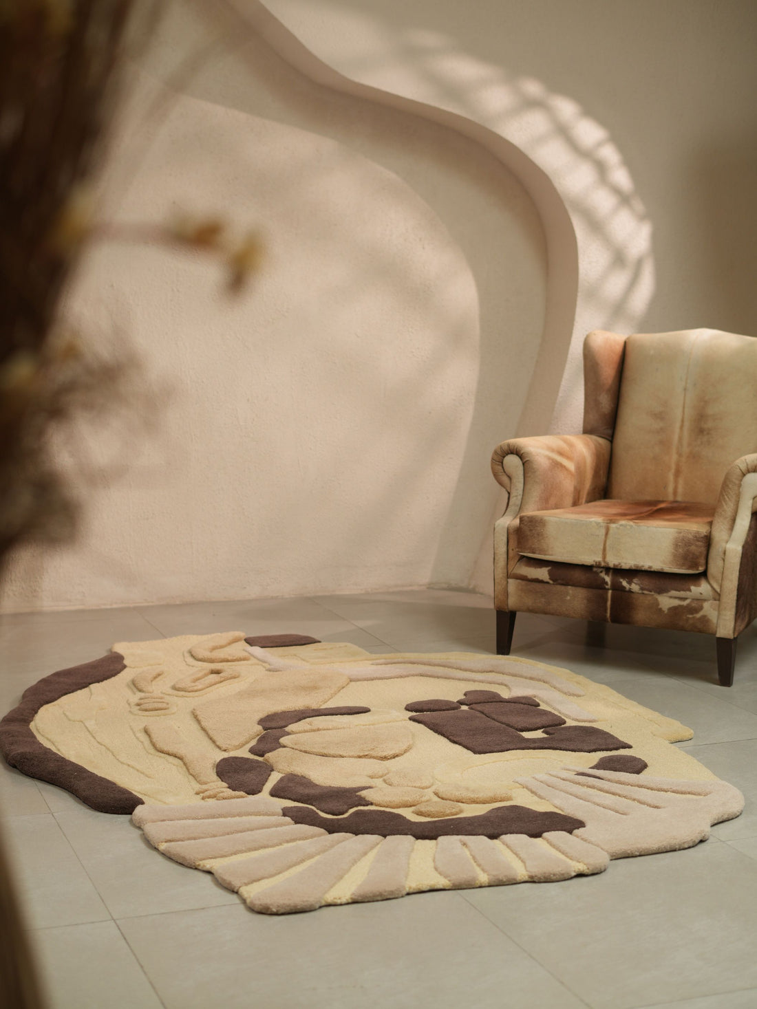 Gran New Zealand Wool Irregular Shaped Rug