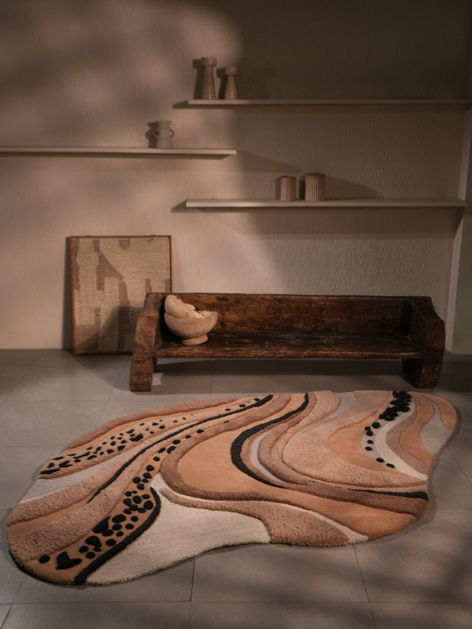 Noir Nexus Irregular Hand Tufted Carpet & Rug