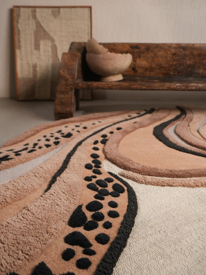 Noir Nexus Irregular Hand Tufted Carpet & Rug