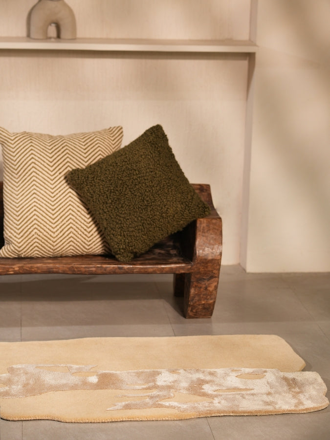 Terrain Brown Hi-Low Pile Irregular Hand Tufted Carpet & Rug
