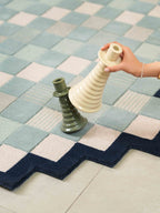 Hour Glass High-Low Beige Irregular Hand Tufted Carpet & Rug