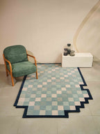 Hour Glass High-Low Beige Irregular Hand Tufted Carpet & Rug