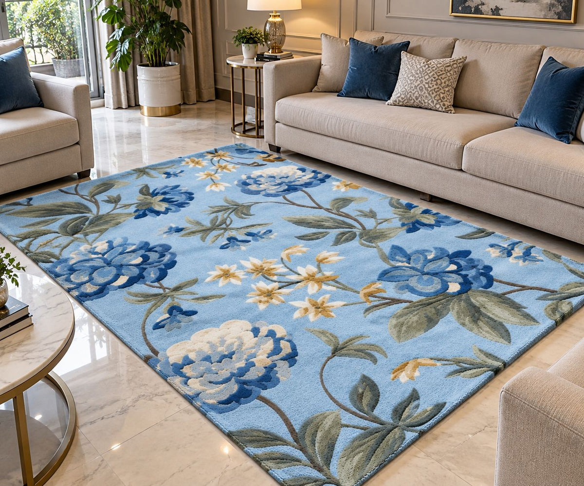 Textured Rolled Rug in a Cozy Hand Tufted Carpets