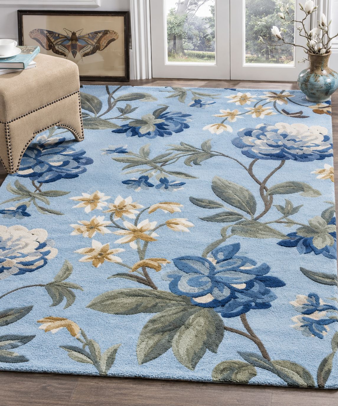 Textured Rolled Rug in a Cozy Hand Tufted Carpets