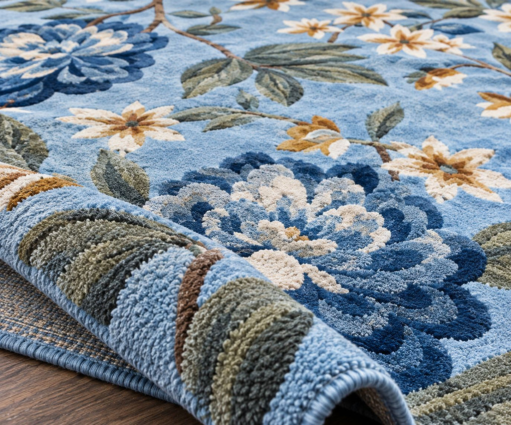Serene Floral Rug Retreat Hand Tufted Carpets