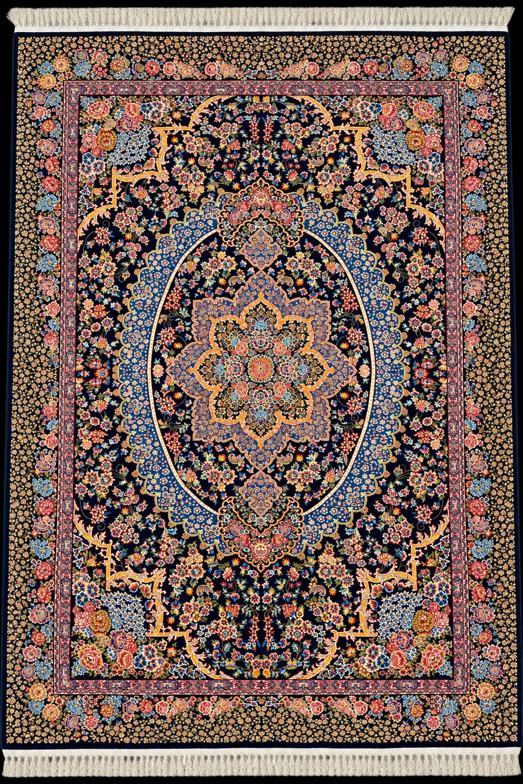 Textured Rolled Rug in a Cozy Living Room