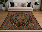 Textured Rolled Rug in a Cozy Living Room