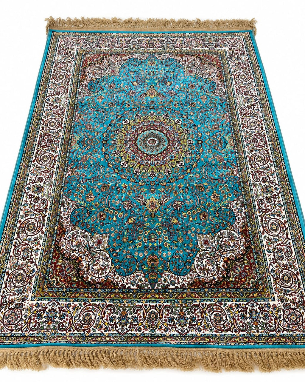 Abstract Rug on Wood Floor Irani Carpets