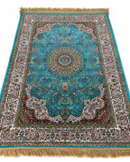 Abstract Rug on Wood Floor Irani Carpets