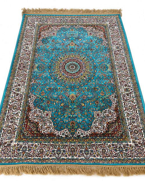 Abstract Rug on Wood Floor Irani Carpets