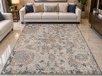 Modern Neutral Living Room with Abstract Rug Carpets