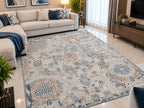 Modern Neutral Living Room with Abstract Rug Carpets