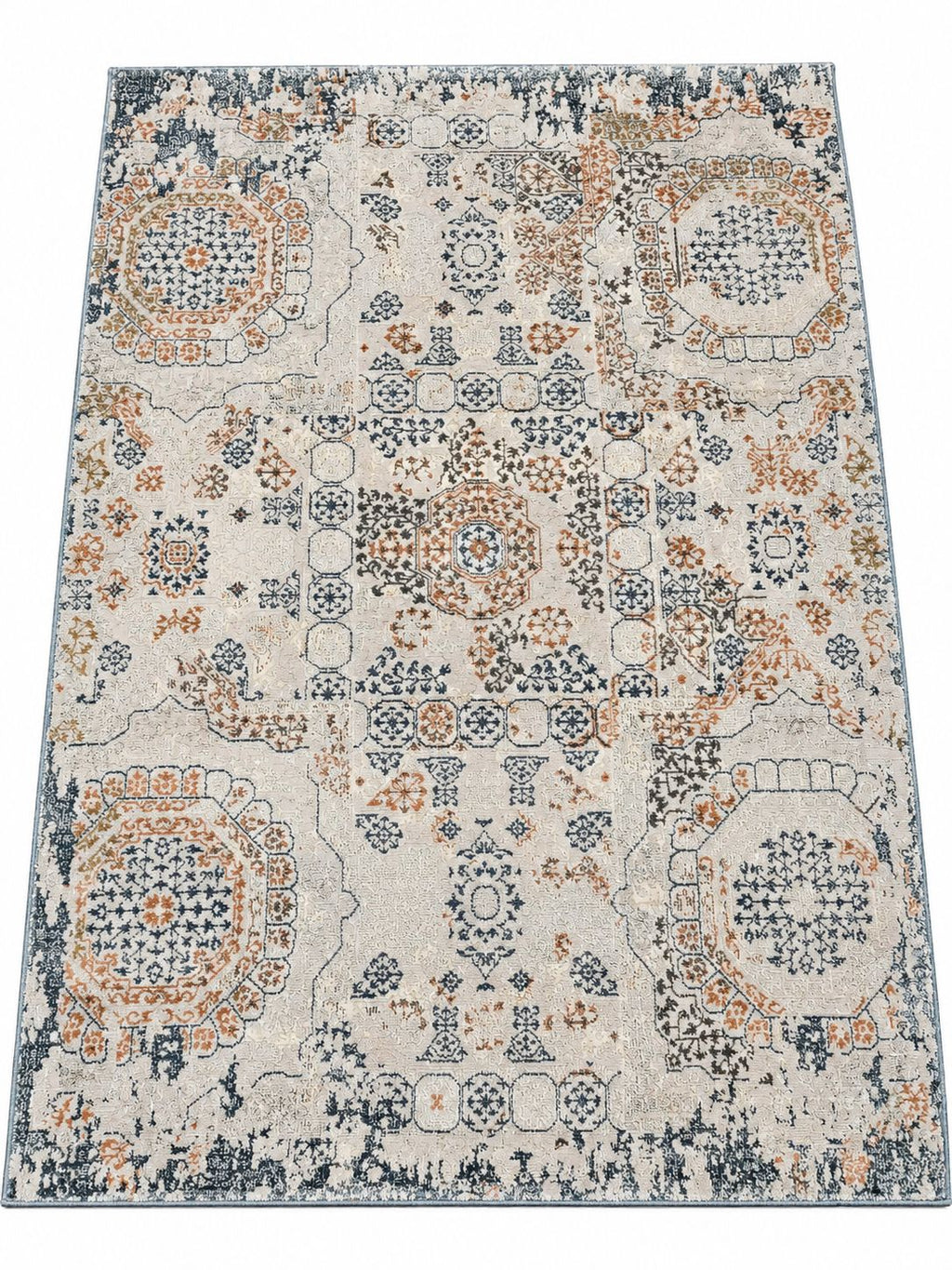 Modern Neutral Living Room with Abstract Rug Carpets