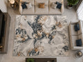Elegant Floral Rug Living Room Collage White Turkish Carpets