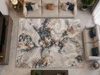 Elegant Floral Rug Living Room Collage White Turkish Carpets