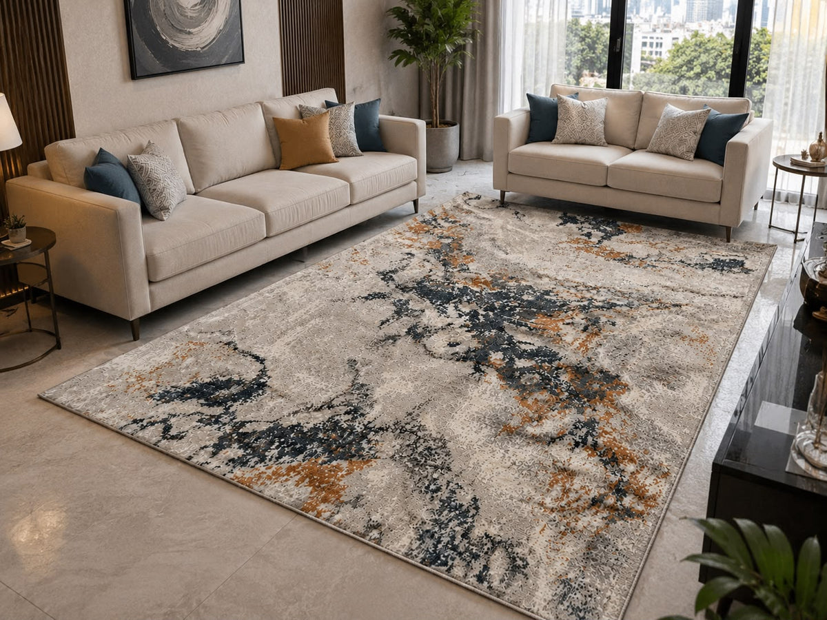 Elegant Floral Rug Living Room Collage White Turkish Carpets