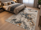 Elegant Floral Rug Living Room Collage White Turkish Carpets