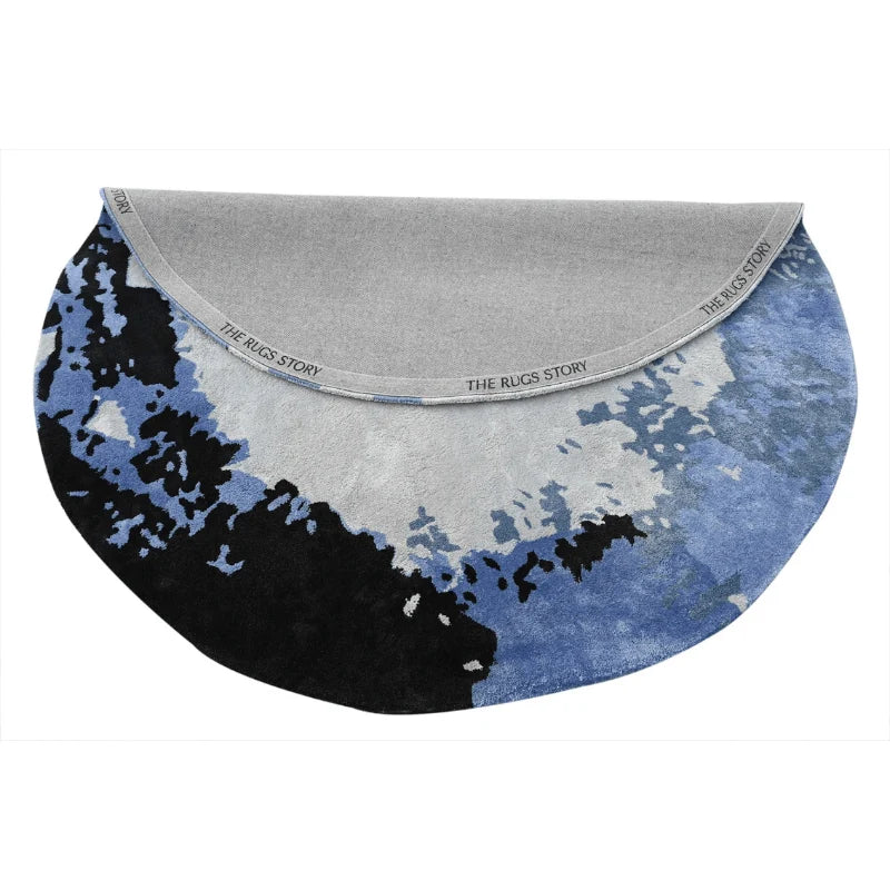 Blue Moon Round Irregular Hand Tufted Carpet & Rug