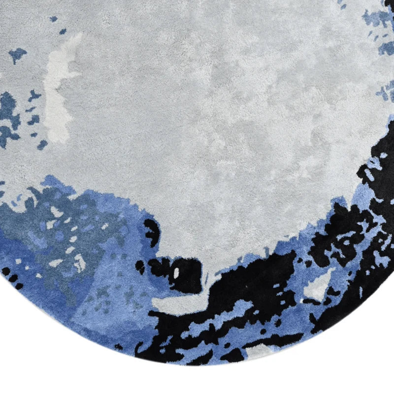 Blue Moon Round Irregular Hand Tufted Carpet & Rug