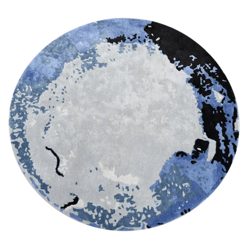 Blue Moon Round Irregular Hand Tufted Carpet & Rug