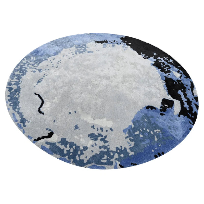 Blue Moon Round Irregular Hand Tufted Carpet & Rug
