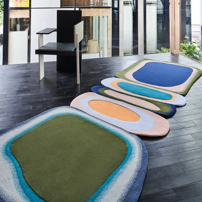 Biomorphic Harmony Designer Wool Rug Hand Tufted Carpet