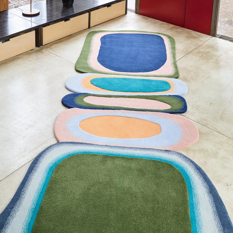 Biomorphic Harmony Designer Wool Rug Hand Tufted Carpet