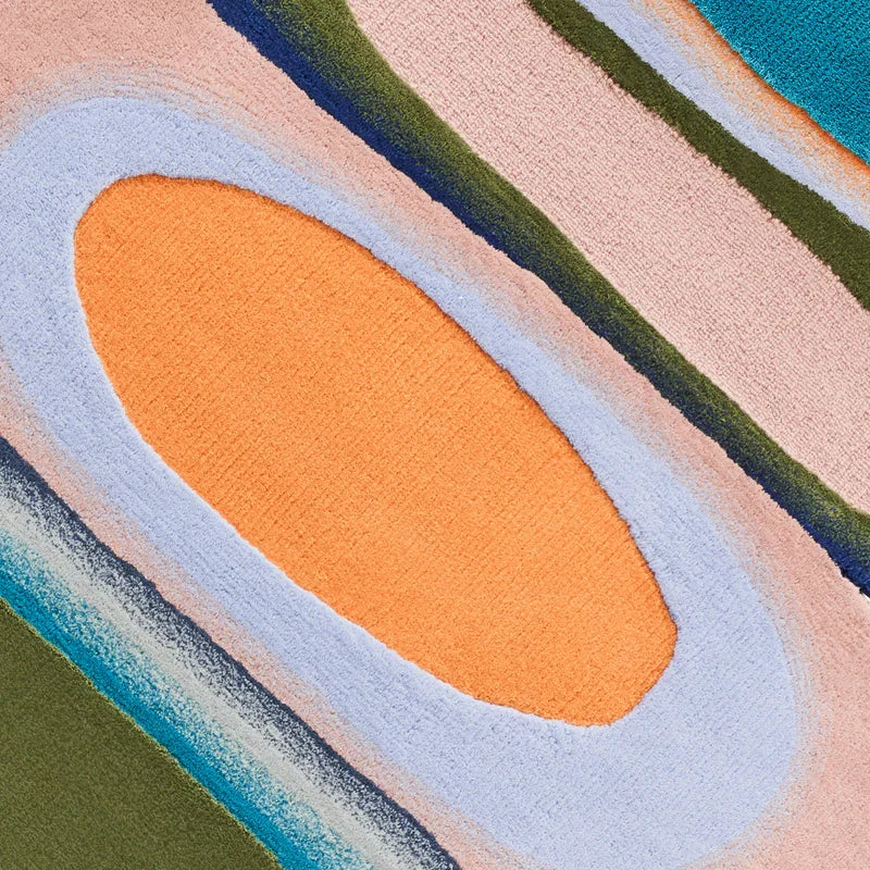 Biomorphic Harmony Designer Wool Rug Hand Tufted Carpet