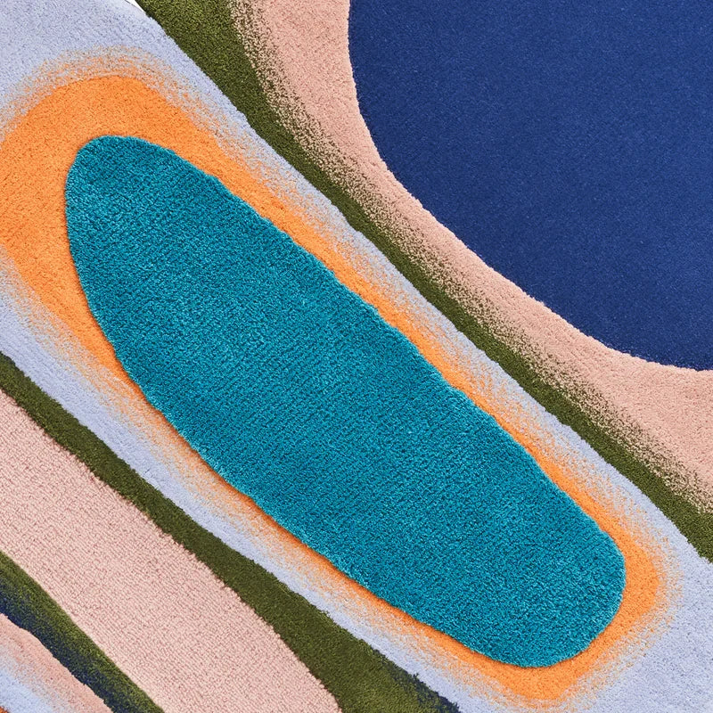Biomorphic Harmony Designer Wool Rug Hand Tufted Carpet