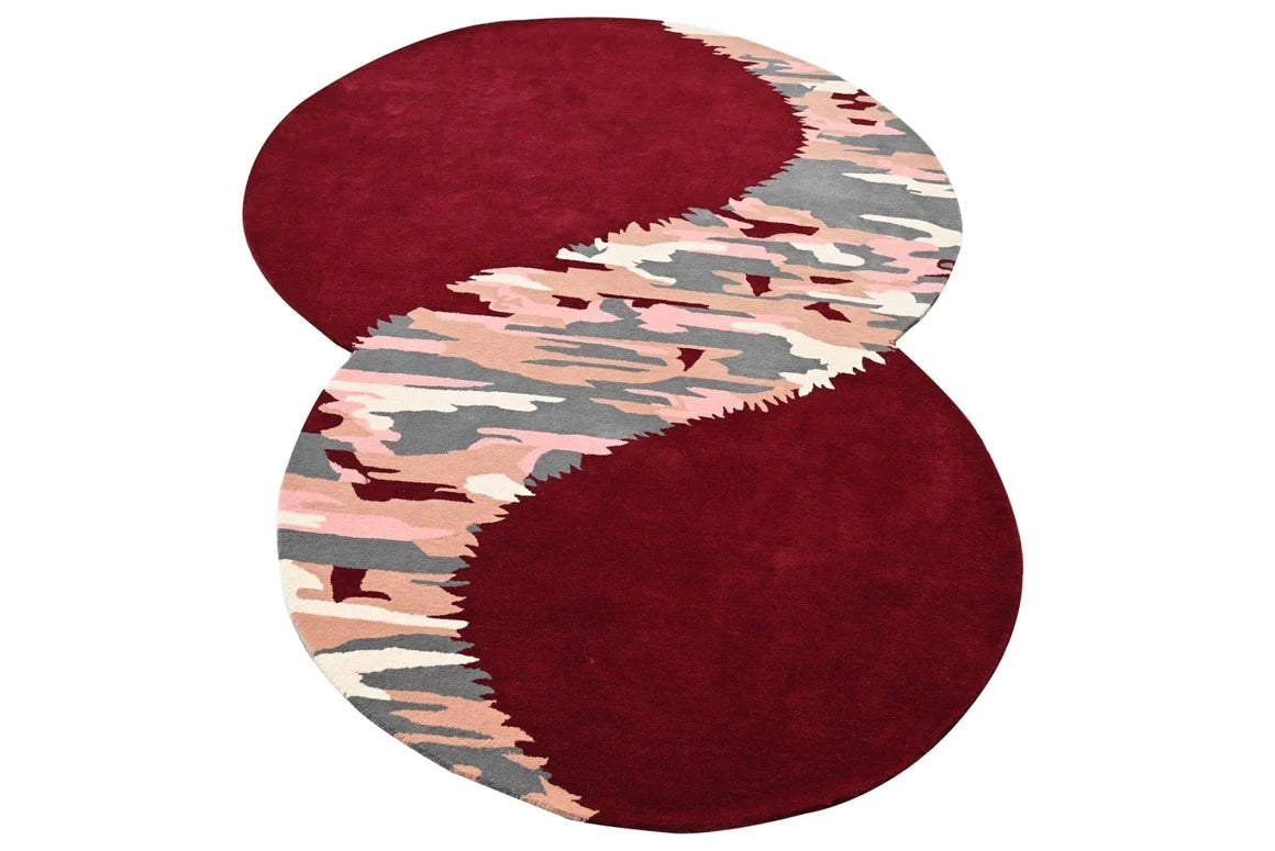 Crimson Irregular Hand Tufted Carpet & Rug