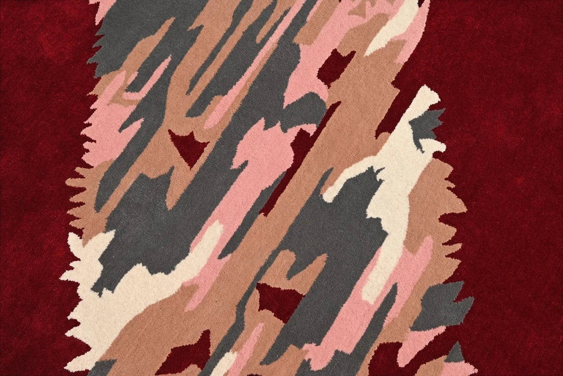 Crimson Irregular Hand Tufted Carpet & Rug