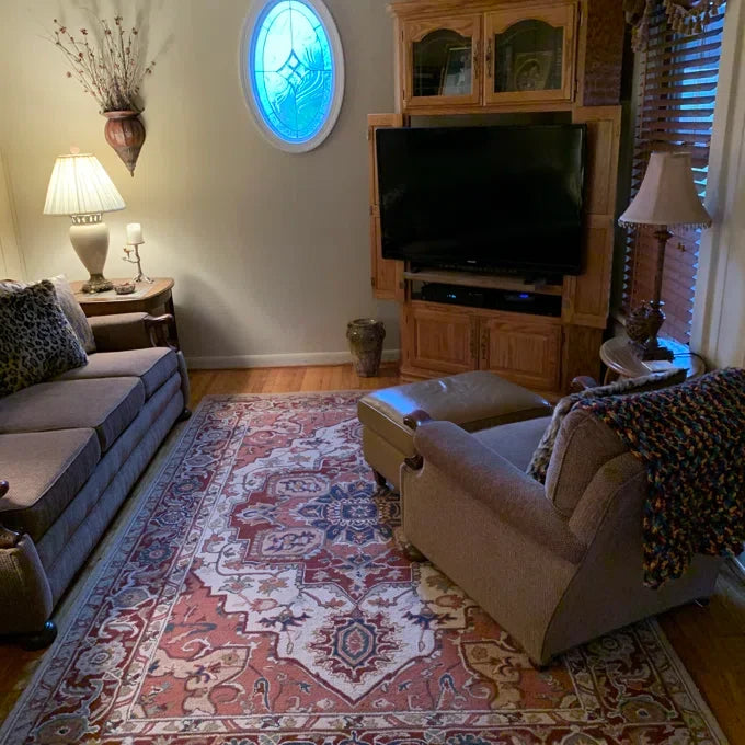 Vintage Serapi Inspired Wool Hand Tufted Carpet