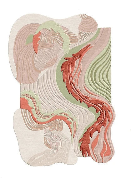 Coral Stream Organic Rug Hand Tufted Carpet