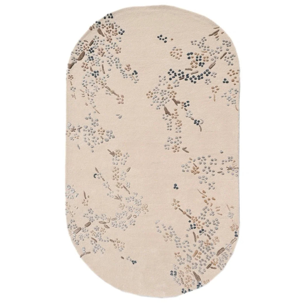 Floral Oval Irregular Hand Tufted Carpet & Rug
