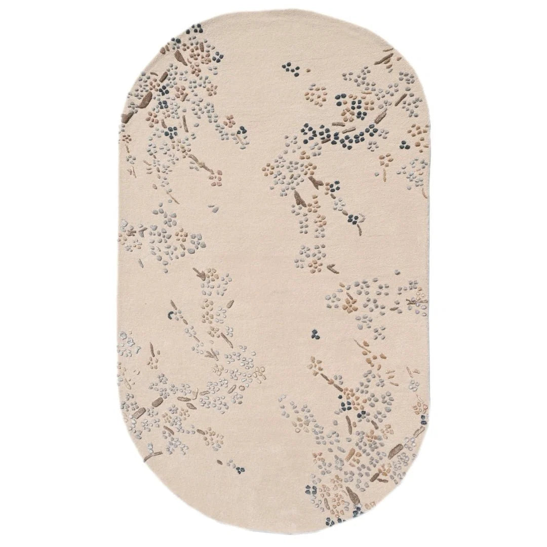 Floral Oval Irregular Hand Tufted Carpet & Rug