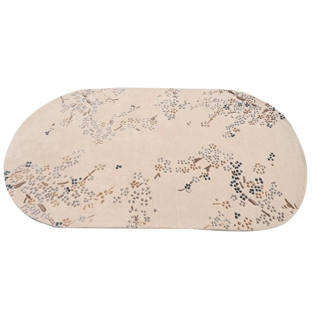 Floral Oval Irregular Hand Tufted Carpet & Rug